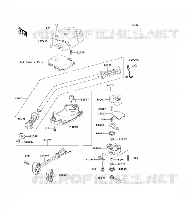 HANDLEBAR(-KAW64650 91) Kawasaki JET SKI 650 1992 JET SKI 650SX  JS650-B2