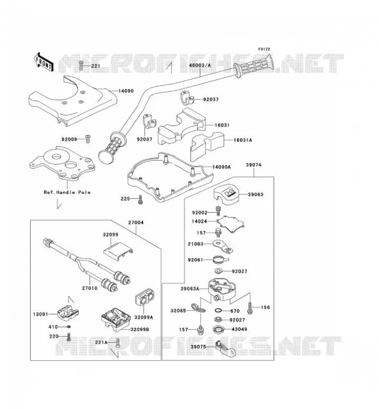 HANDLEBAR Kawasaki JET SKI 750 1992 JET SKI 750 SX  JS750-A1