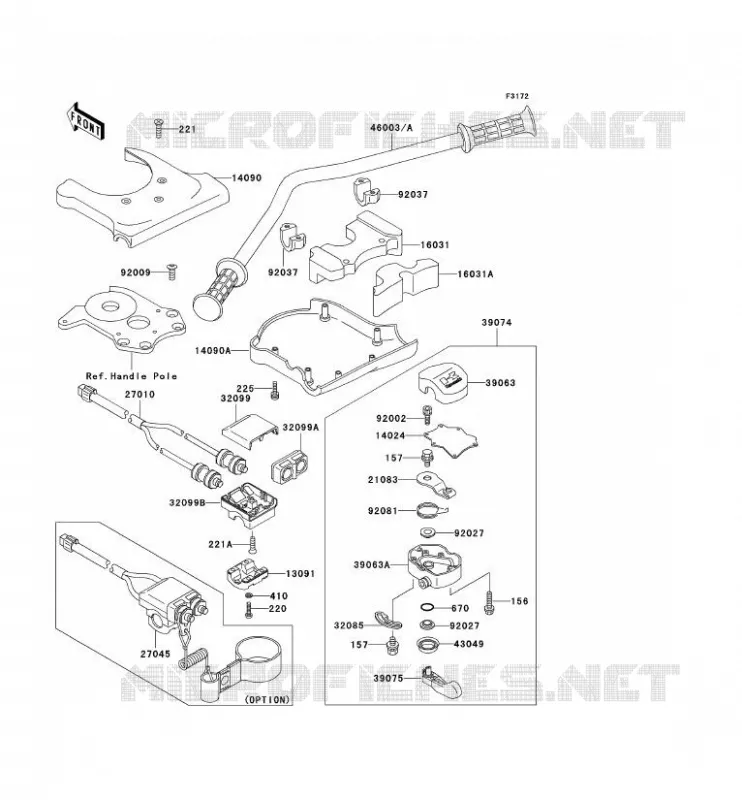 HANDLEBAR Kawasaki JET SKI 750 1993 JET SKI 750 SX  JS750-A2