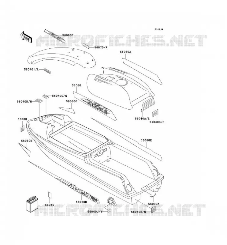 LABELS Kawasaki JET SKI 750 1993 JET SKI 750 SX  JS750-A2
