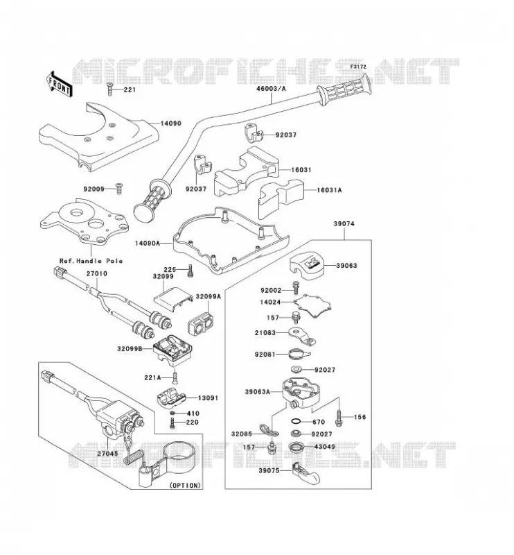 HANDLEBAR Kawasaki JET SKI 750 1995 JET SKI 750 SX  JS750-A4
