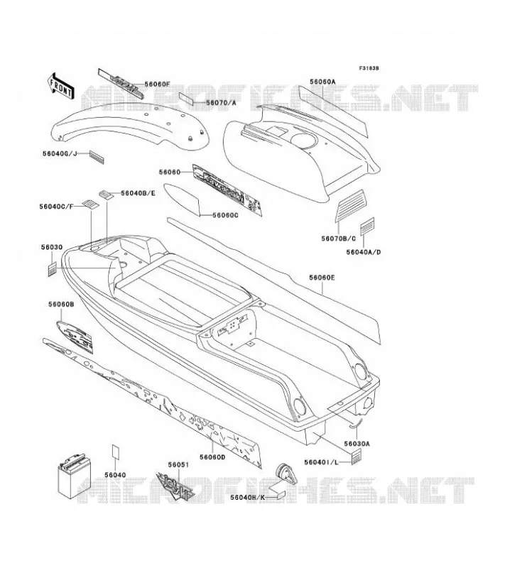 LABELS Kawasaki JET SKI 750 1995 JET SKI 750 SX  JS750-A4