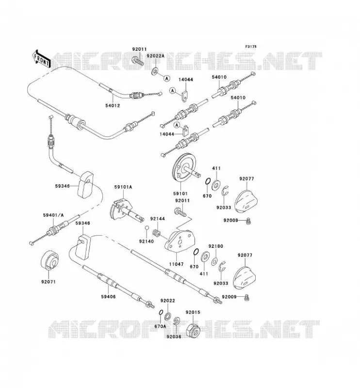 CABLES Kawasaki JET SKI 750 2001 JET SKI 750 SXI PRO  JS750-C4