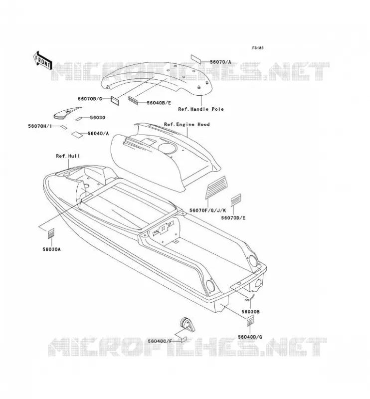 LABELS Kawasaki JET SKI 750 2001 JET SKI 750 SXI PRO  JS750-C4