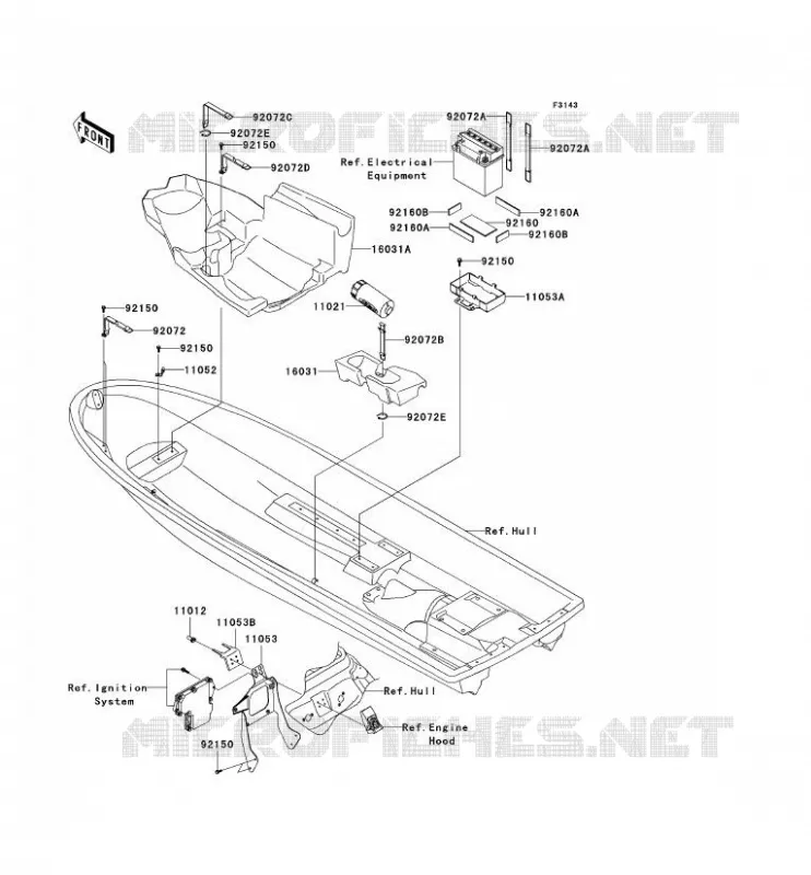 HULL PARTS Kawasaki JET SKI 800 2007 JET SKI 800 SX-R  JS800A7F