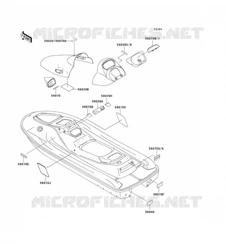 LABELS Kawasaki JET SKI 1100 1999 JET SKI 1100 STX  JT1100-B2