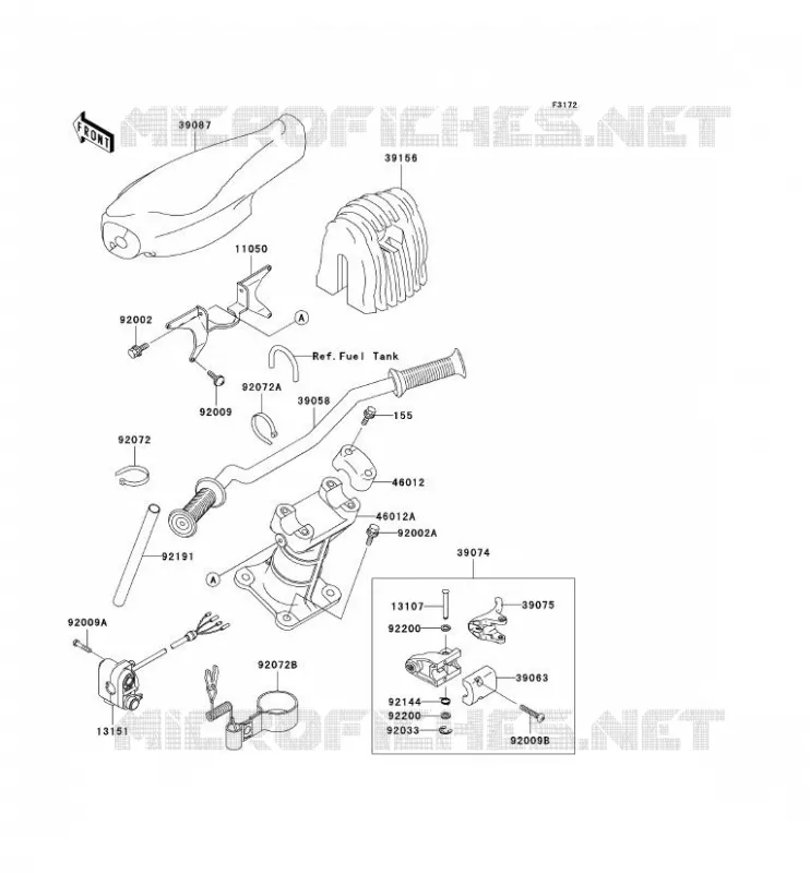 HANDLEBAR Kawasaki JET SKI 1100 2000 JET SKI 1100 STX D.I.  JT1100-C1