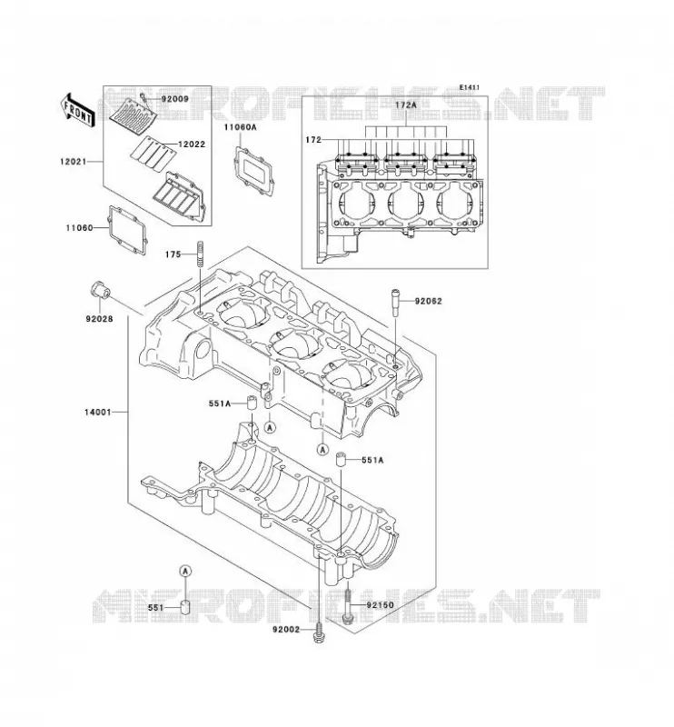 CRANKCASE(S) Kawasaki JET SKI 1100 2000 JET SKI 1100 STX  JT1100-E1