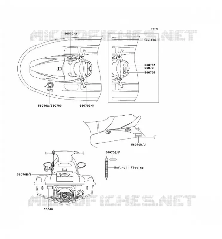 LABELS Kawasaki JET SKI 1100 2002 JET SKI 1100 STX  JT1100-E3