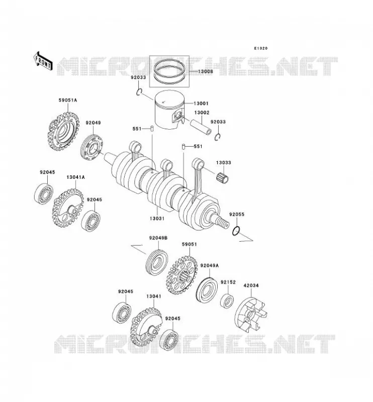 CRANKSHAFT - PISTON Kawasaki JET SKI 1200 2002 JET SKI 1200 STX-R  JT1200-A1