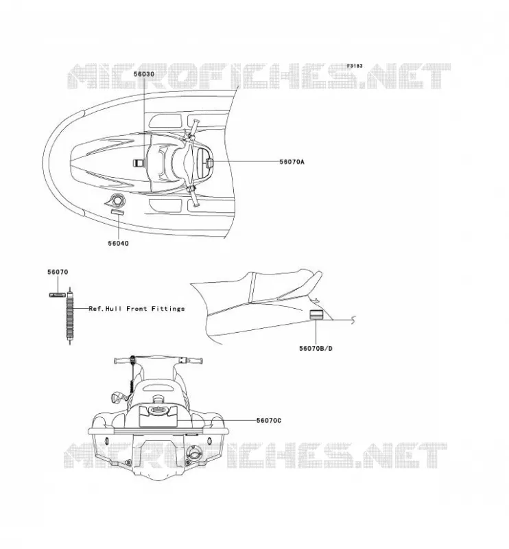 LABELS Kawasaki JET SKI 1200 2003 JET SKI 1200 STX-R  JT1200-A2