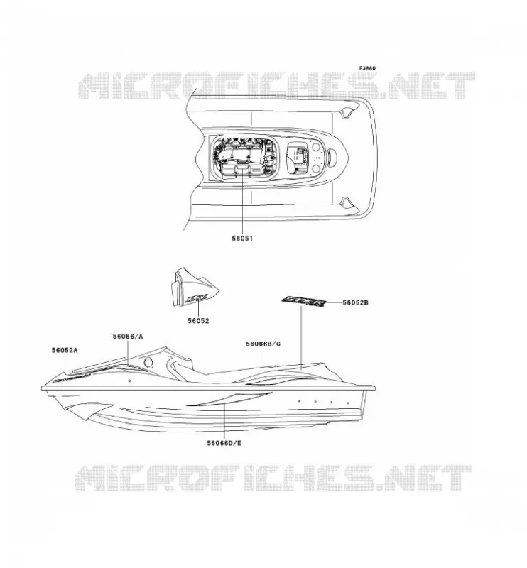 STICKER Kawasaki JET SKI 1200 2004 JET SKI 1200 STX-R  JT1200-C1