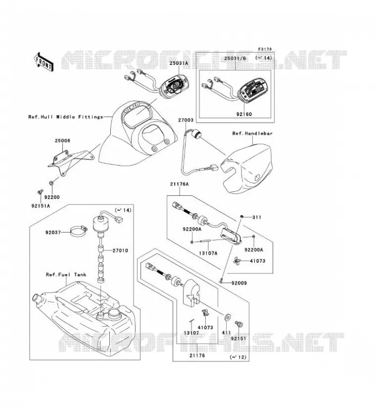 METERS Kawasaki JET SKI 1500 2013 JET SKI STX-15F  JT1500ADF