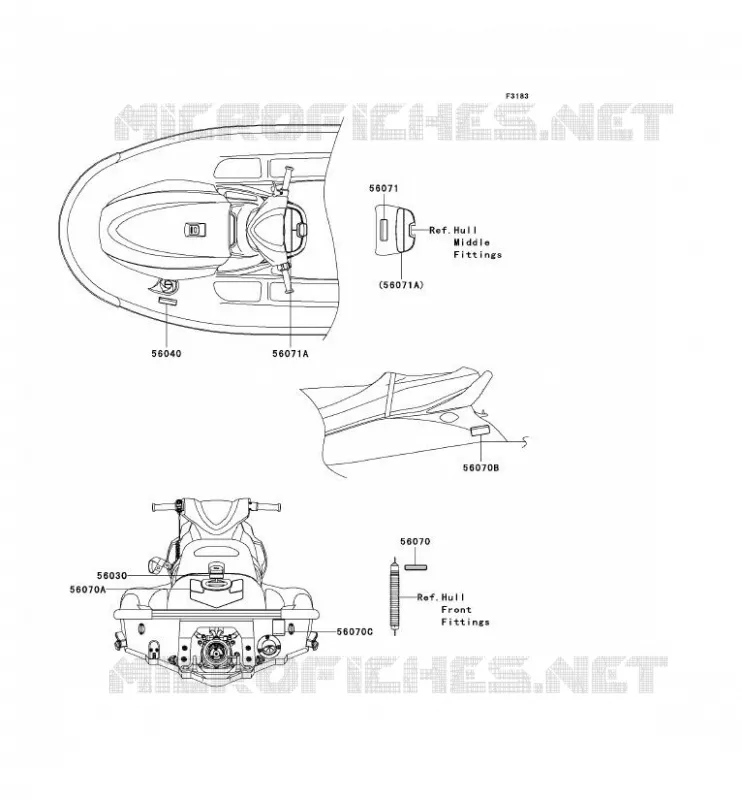 LABELS Kawasaki JET SKI 1500 2010 JET SKI STX  JT1500DAF