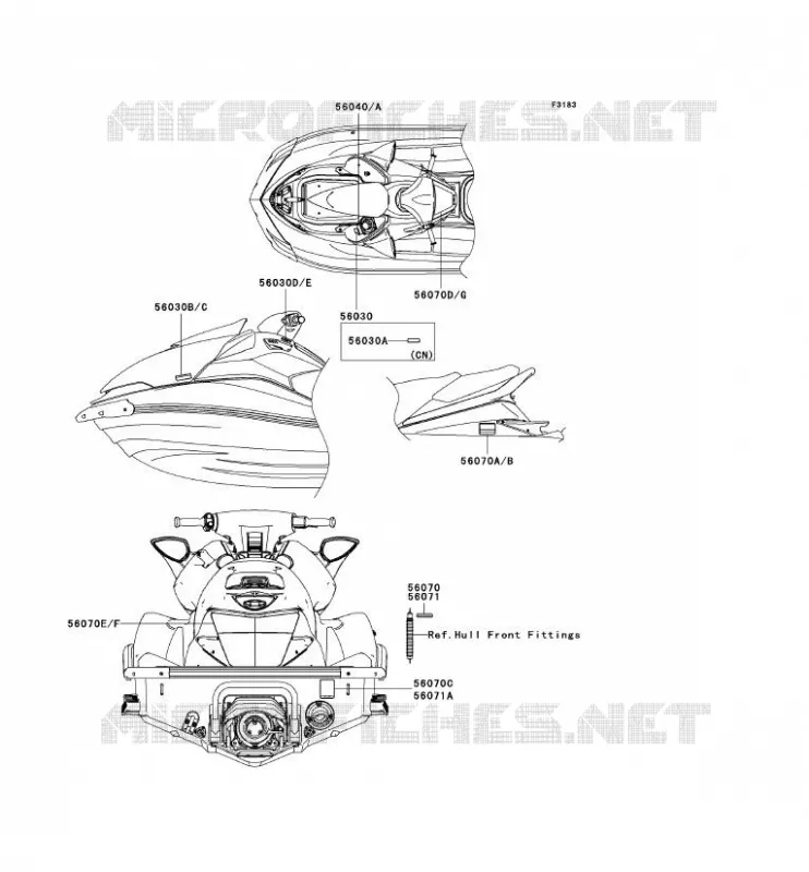 LABELS Kawasaki JET SKI 1500 2009 JET SKI ULTRA 260X  JT1500E9F