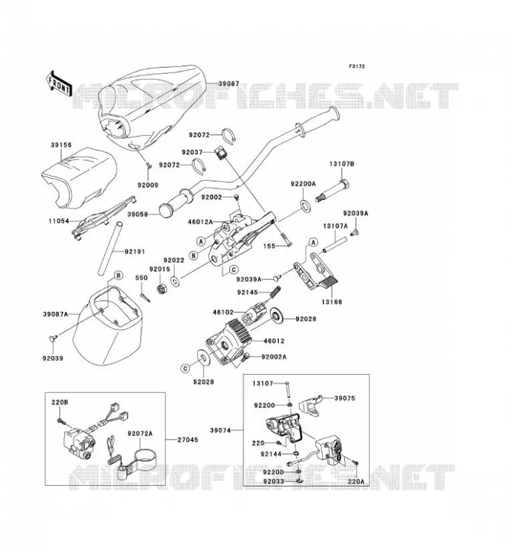 HANDLEBAR Kawasaki JET SKI 1500 2012 JET SKI ULTRA 300X  JT1500HCF