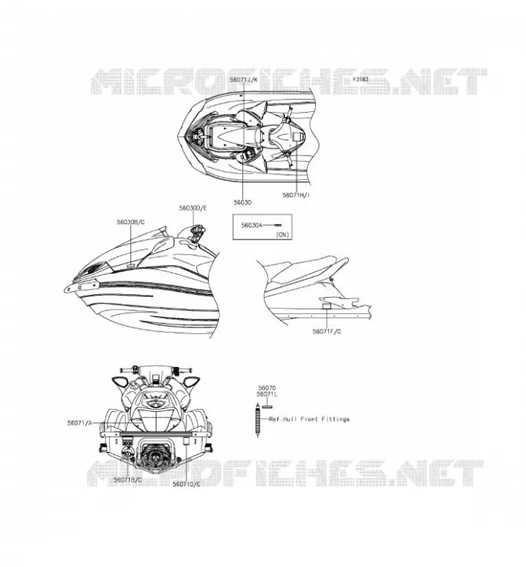 LABELS Kawasaki JET SKI 1500 2015 JET SKI ULTRA 310X  JT1500LFF