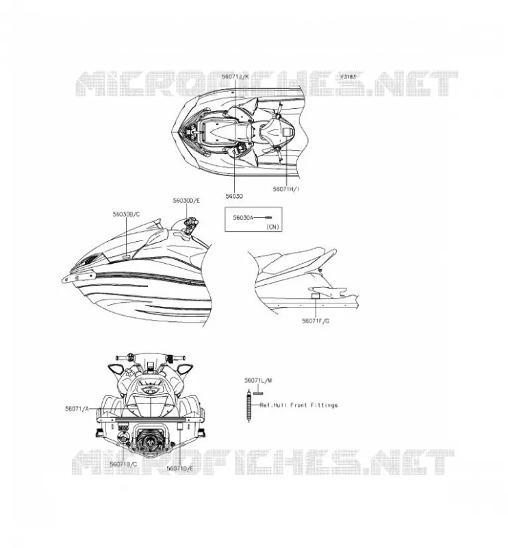 LABELS Kawasaki JET SKI 1500 2015 JET SKI ULTRA 310X  JT1500PFF