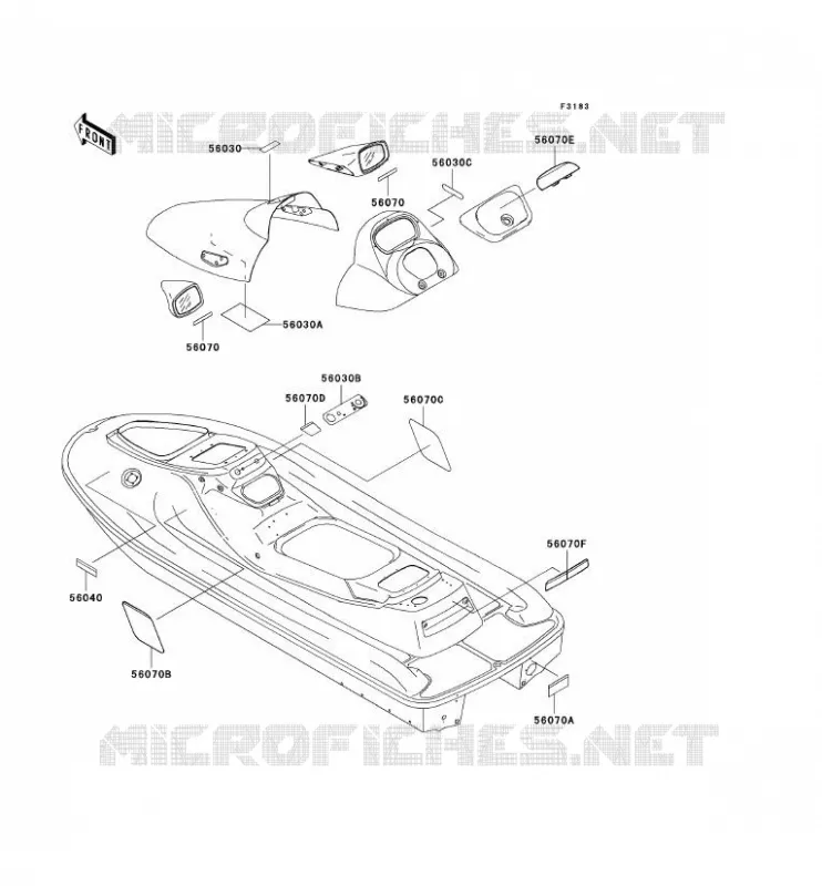 LABELS Kawasaki JET SKI 900 2001 JET SKI 900 STS  JT900-B3