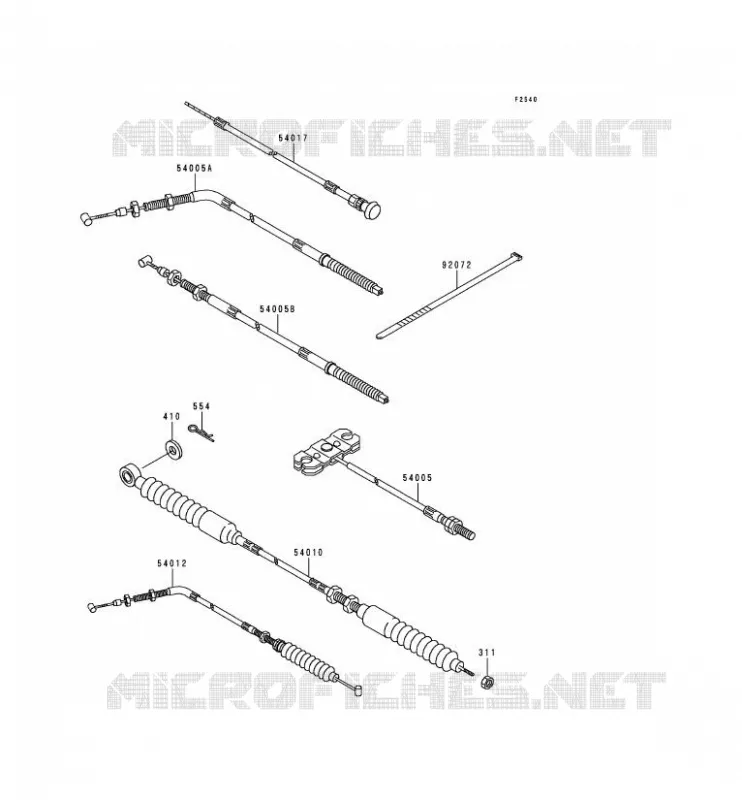 CABLES Kawasaki SSV 300 1995 MULE 500  KAF300-B1