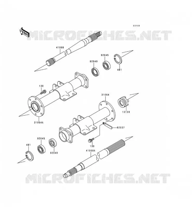 REAR AXLE Kawasaki SSV 300 1995 MULE 500  KAF300-B1