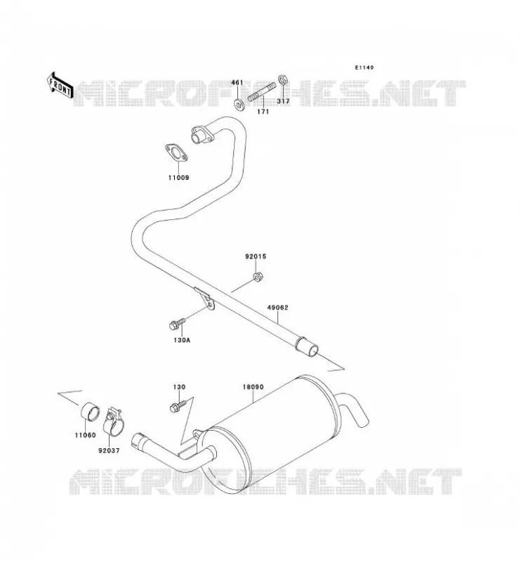 EXHAUST Kawasaki SSV 300 no_year MULE 500  KAF300-B1