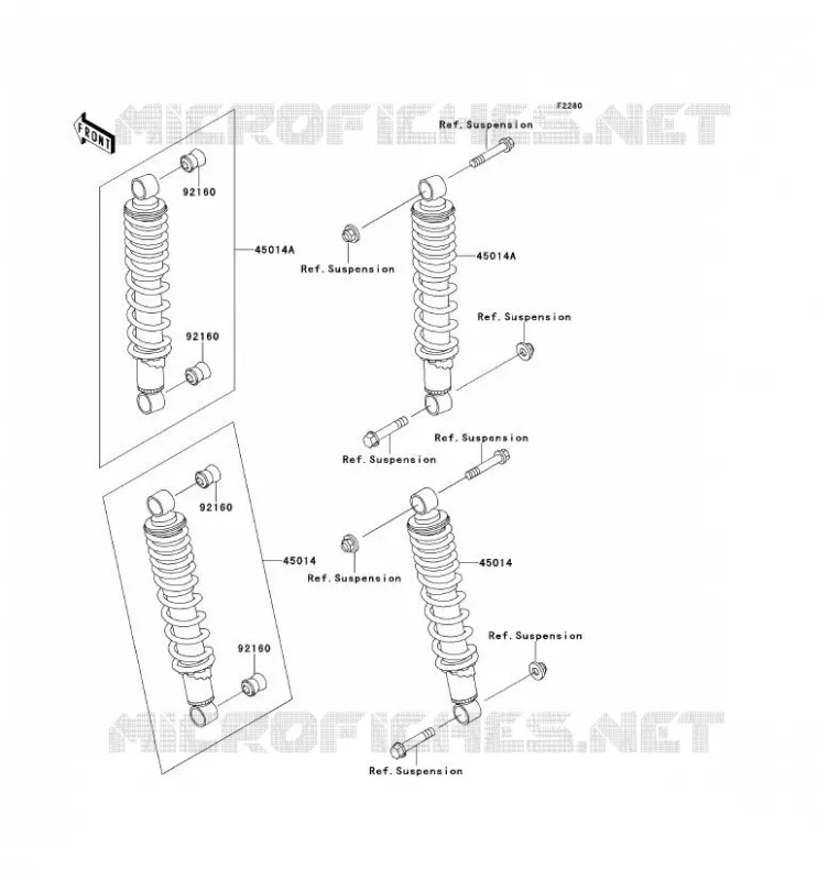 SUSPENSION - SHOCK ABSORBER Kawasaki SSV 300 no_year MULE 500  KAF300-B1
