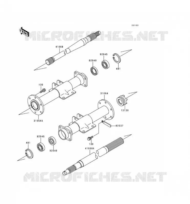 REAR AXLE Kawasaki SSV 300 1996 MULE 500  KAF300-B2
