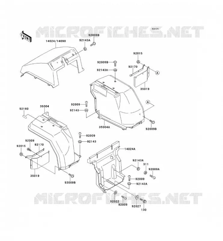 FRONT FENDER Kawasaki SSV 300 no_year MULE 500  KAF300-B2