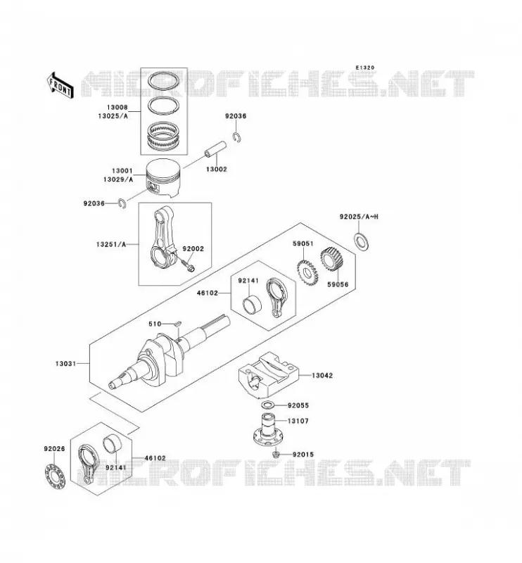 CRANKSHAFT - PISTON Kawasaki SSV 300 1998 MULE 550  KAF300-C2