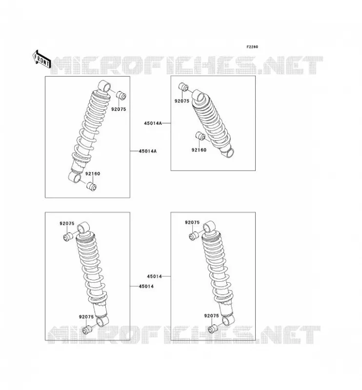 SUSPENSION - SHOCK ABSORBER Kawasaki SSV 300 1998 MULE 550  KAF300-C2