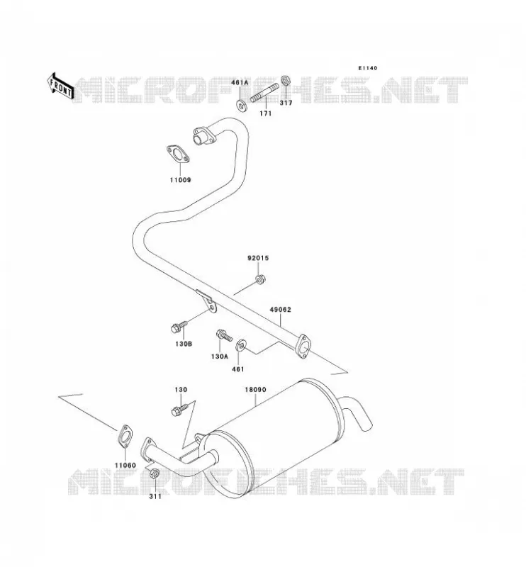 EXHAUST Kawasaki SSV 300 no_year MULE 550  KAF300-C2