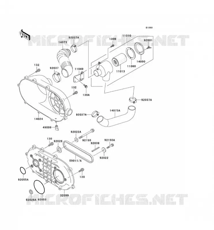 CONVERTER COVER - BELT Kawasaki SSV 300 no_year MULE 550  KAF300-C2