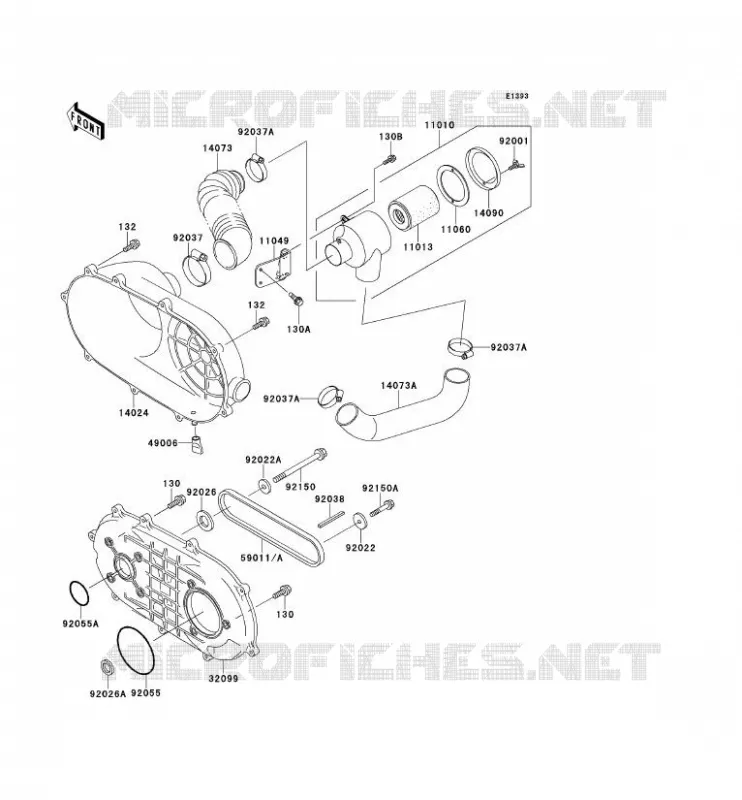 CONVERTER COVER - BELT Kawasaki SSV 300 2000 MULE 550  KAF300-C4