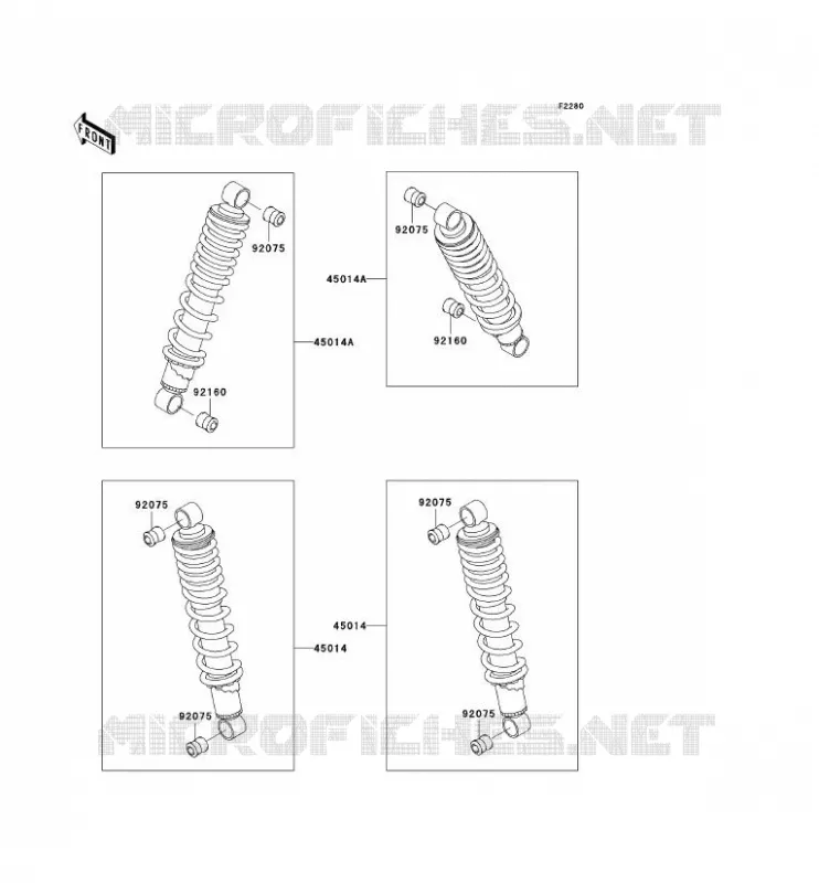 SUSPENSION - SHOCK ABSORBER Kawasaki SSV 300 no_year MULE 550  KAF300-C4