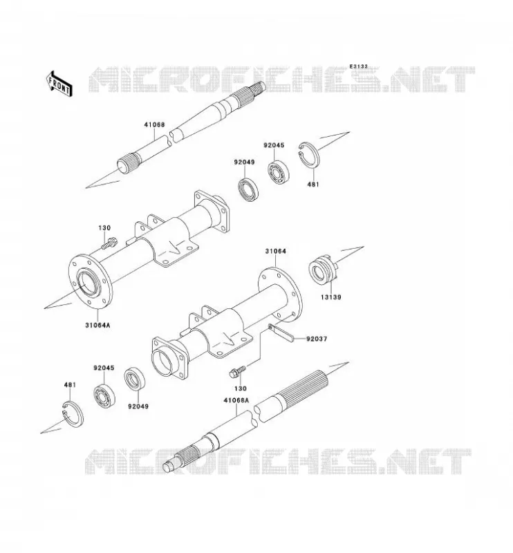 REAR AXLE Kawasaki SSV 300 2001 MULE 550  KAF300-C5