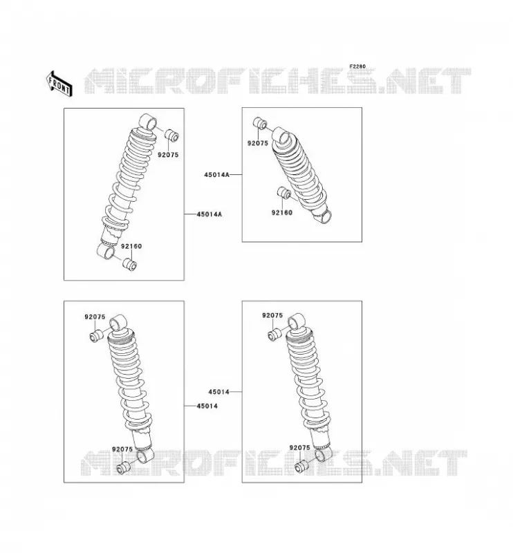 SUSPENSION - SHOCK ABSORBER Kawasaki SSV 300 2001 MULE 550  KAF300-C5