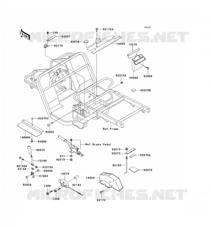FRAME PARTS (COUVERTURE) Kawasaki SSV 300 2003 MULE 550  KAF300-C6