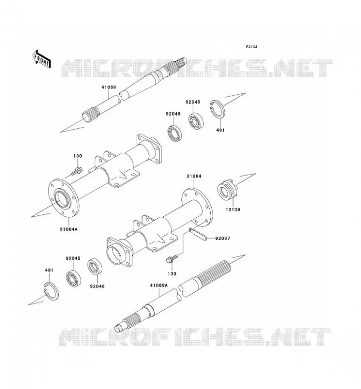 REAR AXLE Kawasaki SSV 300 2003 MULE 550  KAF300-C6