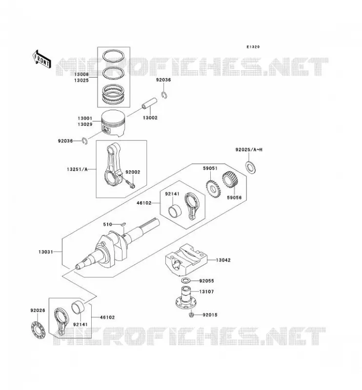 CRANKSHAFT - PISTON Kawasaki SSV 300 no_year MULE 550  KAF300-C6