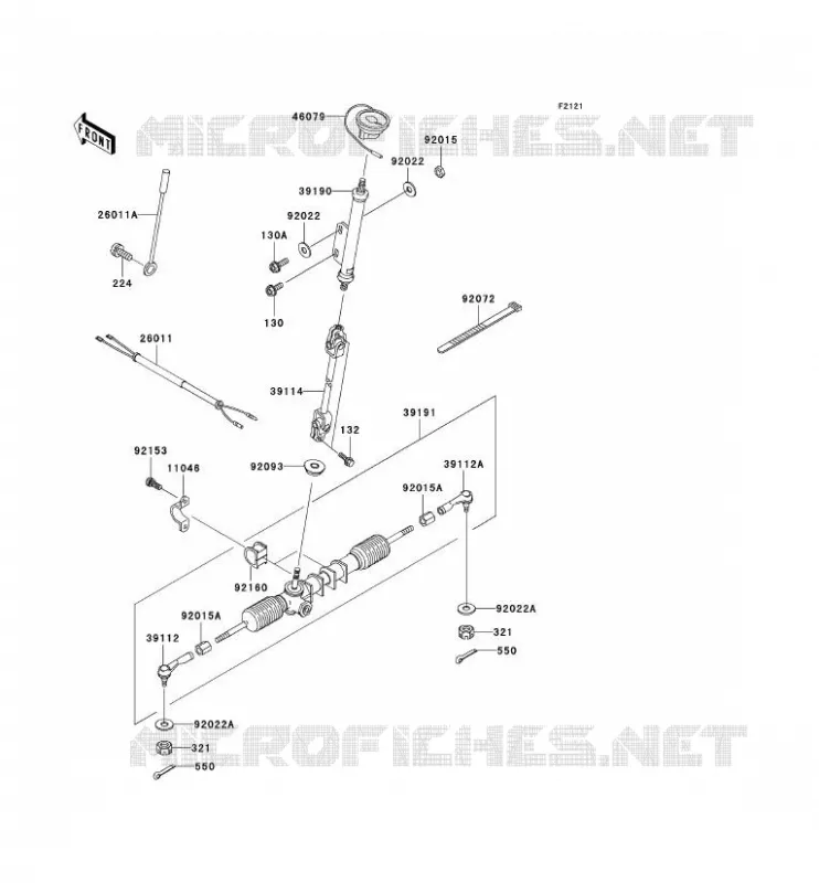 STEERING COLUMN Kawasaki SSV 300 2004 MULE 550  KAF300-C7