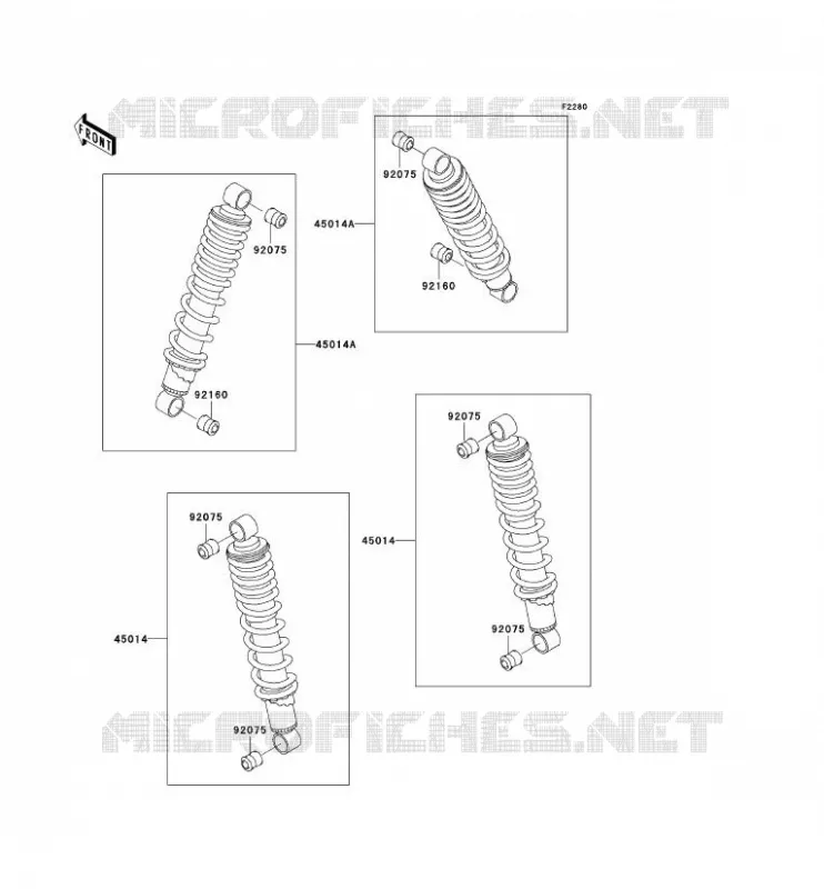 SUSPENSION - SHOCK ABSORBER Kawasaki SSV 300 2004 MULE 550  KAF300-C7