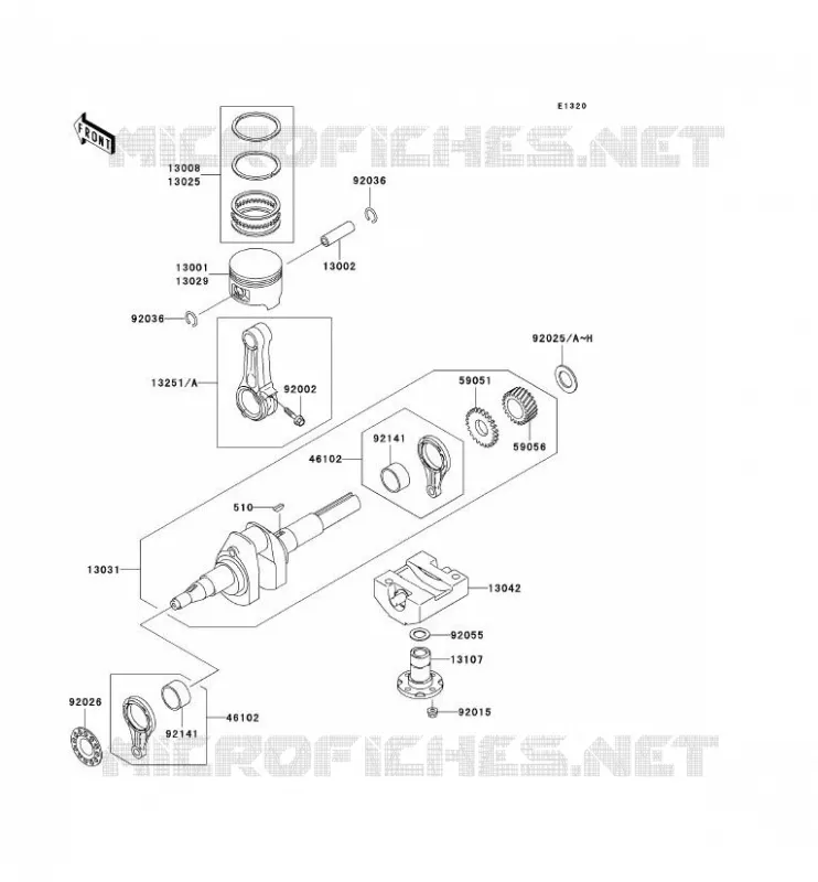 CRANKSHAFT - PISTON Kawasaki SSV 300 no_year MULE 550  KAF300-C7