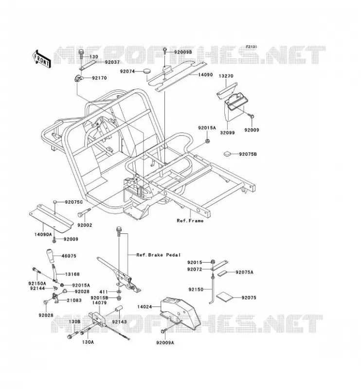 FRAME PARTS (COUVERTURE) Kawasaki SSV 300 no_year MULE 520  KAF300-D2
