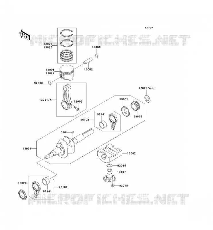 CRANKSHAFT - PISTON Kawasaki SSV 300 no_year MULE 520  KAF300-D3
