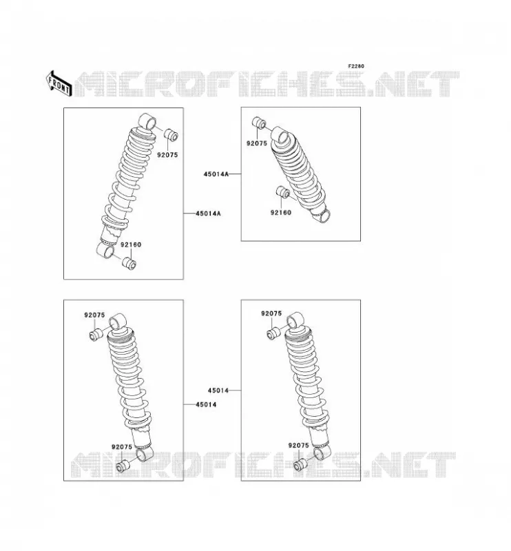 SUSPENSION - SHOCK ABSORBER Kawasaki SSV 300 no_year MULE 520  KAF300-D3