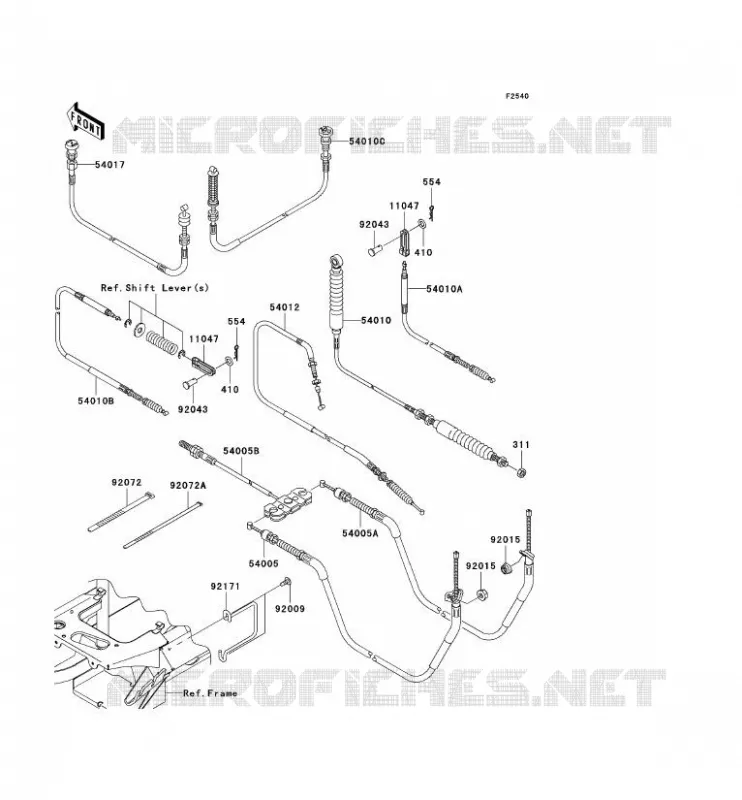 CABLES Kawasaki SSV 400 2005 MULE 610 4X4  KAF400-A1