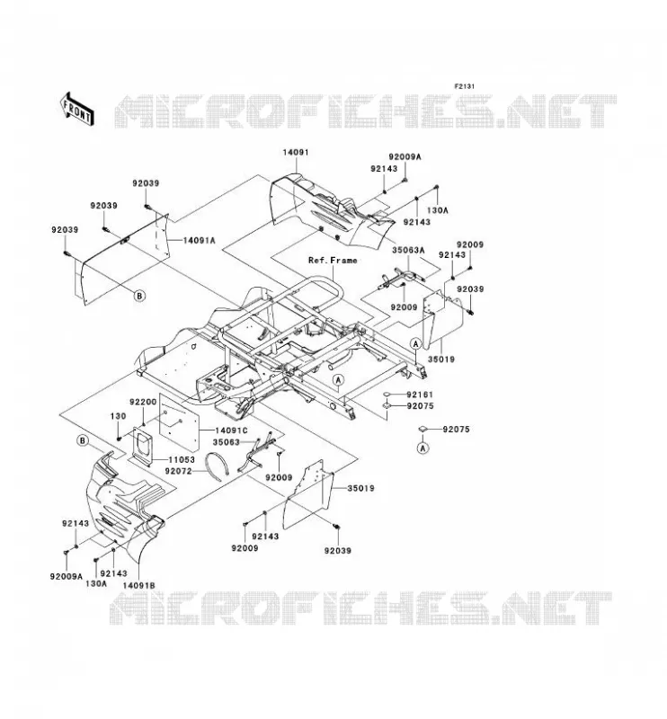 FRAME PARTS(ARRI&Egrave;RE) Kawasaki SSV 400 2005 MULE 610 4X4  KAF400-A1