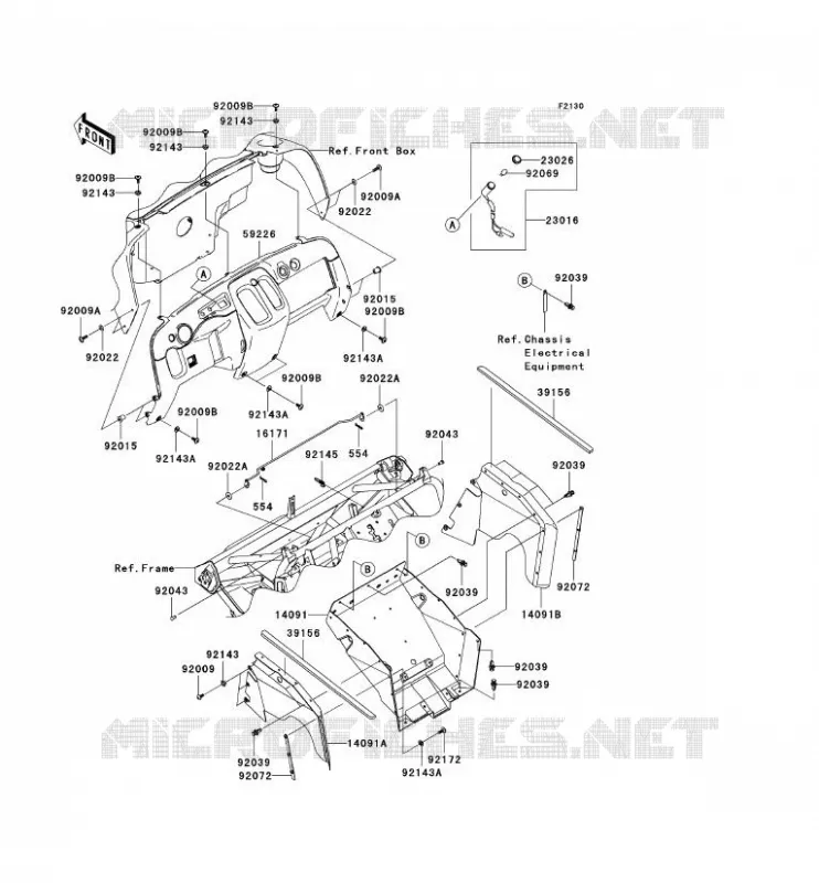FRAME PARTS(AVANT) Kawasaki SSV 400 2005 MULE 610 4X4  KAF400-A1