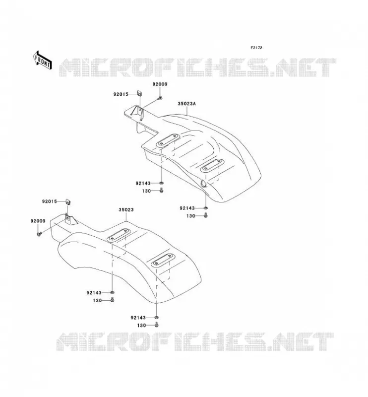 REAR FENDER Kawasaki SSV 400 2005 MULE 610 4X4  KAF400-A1
